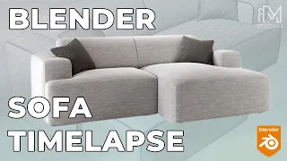 Blender Sofa Modelling| Time-lapse | iMeshh.com