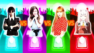 Wednesday Addams vs Blackpink Jisoo Flower vs Lisa Money Blackpink vs Toca Toca Anime - Tiles Hop