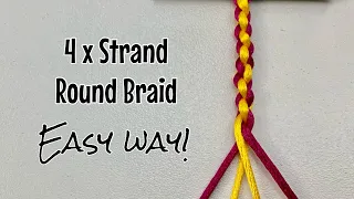How to make a four strand round braid - easy way! 4 strand plait