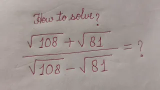 A Nice Square Root Math Simplification |Can you solve this ? #mathematics #squareroot #basicmaths