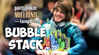 CHIP LEADING heading to the BUBBLE on Day 2 of the partypoker MILLIONS | Poker vlog