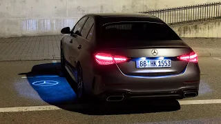 2022 Mercedes C-Class – Digital lights test and Driving at Night