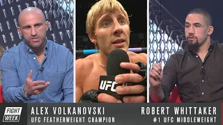 Rob Whittaker & Alex Volkanovski show respect for Paddy Pimblett's emotional speech at UFC London