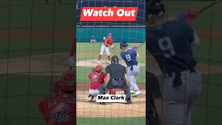 Watch Out! #1 Draft pick of the Tigers Max Clark smashes 1 right back @ the pitcher! #baseball #Life