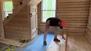 Building an off grid log cabin alone in the wilderness, woodwork,survival, exploration