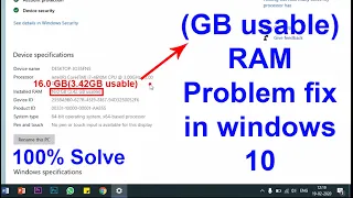 How to fix 'GB' Usable Ram Windows 10 and  windows 11 || 100 % solve