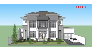 Sketchup tutorial house building design PART 1