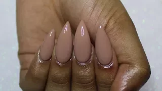 HOW TO: Turn REGULAR Nail Polish into GEL Polish | Nude Stiletto Nails