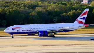 4K SUNSET PLANE Spotting Tampa Florida airport TPA