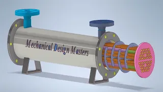 Assembly Shell & Tube - Heat Exchanger - Heat Transfer - Inventor تجميع مبادل حراري - انتقال حرارة