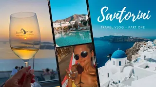 SANTORINI TRAVEL VLOG - PART ONE | AUGUST 2021 | Couples Trip - Oia, Wine Tasting & Sunsets