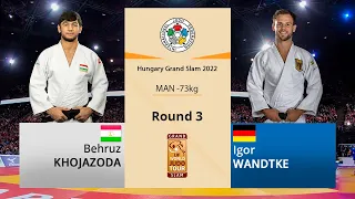 Беҳрӯз ХОҶАЗОДА – Игор ВАНДТКЕ, -73kg, Round 3, Hungary Grand Slam 2022