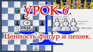 Шахматы Уроки Обучение для начинающих ЦЕННОСТЬ ФИГУР - Видео Урок 6 онлайн