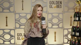 Justine Triet | 81st Golden Globes Winner's Backstage Interview