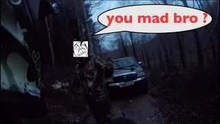 Dirt bike vs angry forester