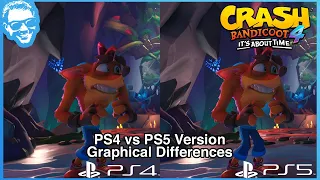 PS4 vs PS5 Upgrade Graphics Comparison - Crash Bandicoot 4 It's About Time [4k]