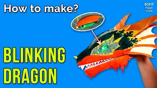 How to make a FIRE BLINKING DRAGON out of paper on hand. DIY Sofit PaperCraft