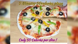 ONLY 50 calories Pizza ! LOW calories pizza Recipe / 50 cal per slice ! Hiras kitchen