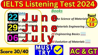 25 MAY, 01 JUNE & 08 JUNE 2024 IELTS LISTENING PRACTICE TEST 2024 WITH ANSWERS | IELTS | IDP & BC