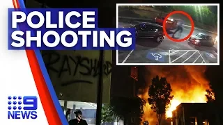 Death of another black man sparks violent protesting | Nine News Australia