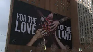 Cleveland Cavaliers unveil new banner downtown with the words: ‘For the love, for the Land’