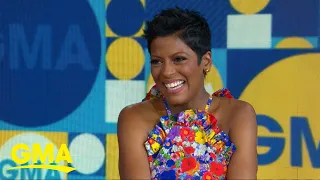 Tamron Hall discusses giving birth at 48 live on 'GMA'