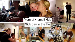 mom of 4 day in the life / mom is sick // twin mom // 6 month old twins