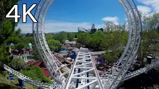 The New Revolution front seat on-ride 4K POV Six Flags Magic Mountain