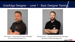 SolarEdge Designer Training - Level 1