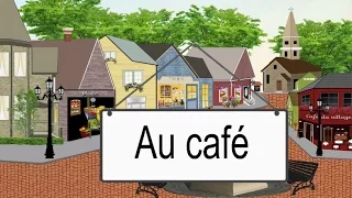 Au café, dialogue français; диалог на французском