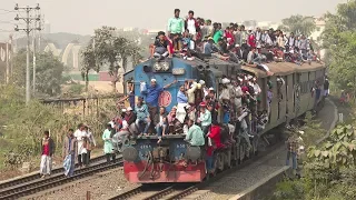 Most overcrowded Rajshahi Express Train at the day of Bishwa Ijtema- Bangladesh Railway