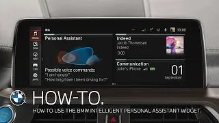 Использование интеллектуального виджета «Личный помощник» в автомобиле BMW | Видеоруководство BMW