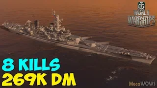 World of WarShips | Georgia  | 8 KILLS | 269K Damage -  Replay Gameplay 4K 60 fps