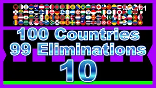 100 countries & 99 times elimination10 -marble race in Algodoo- | Marble Factory 2nd