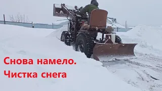 снова замело. минитрактор