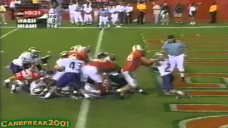 2001 Miami Hurricanes vs Washington Highlights