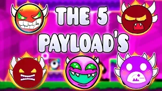 "THE 5 PAYLOADS" !!! - GEOMETRY DASH BETTER & RANDOM LEVELS