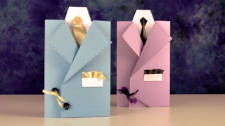 POSTCARD handmade | Ideas for gift -  Postcard "suits" | Dady day craft