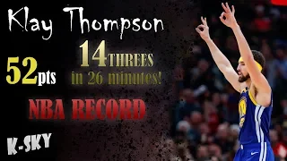 Klay Thompson NBA RECORD Highlights 14threes 52pts vs Bulls 30.10.18