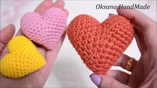 Маленькое сердце крючком. МАСТЕР КЛАСС И СХЕМА. Heart crochet