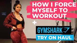 GRWM TO WORKOUT WHEN FEELING UNMOTIVATED  + GYMSHARK TRY HAUL