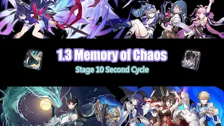 1.3 Memory of Chaos Stage 10 3⭐ Clear (Pseudo Quantum Seele + Imbibitor Lunae Hypercarry) 2nd Cycle