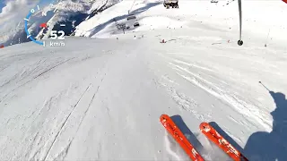Mayrhofen Skifahren Feb. 2022 mit GoPro Hero 9 Chesty Piste 68 rot