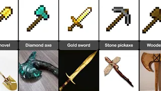 All Minecraft Tools In Real Life - Comparison