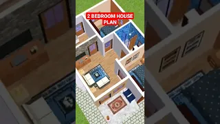 Simple House With 2 Bedroom | 3d Floor Plan Tour #shorts