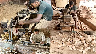 Amazing Woodworking Skills-Making a Wooden Spoon From Discarded Log