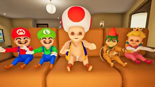 NEW ULTRA MARIO PARTY! Mario, Luigi, Princess Peach, Toad Baby In Yellow
