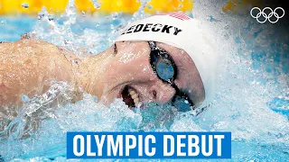 15-Year-Old Katie Ledecky's 🇺🇸 First Olympic Race!