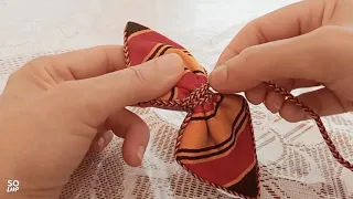 Hair bow making at Home    with kabyle fabric.  طوق للشعر صنع منزلي  بقماش الفوضة القبائلي