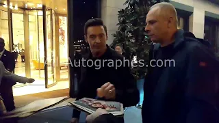 Hugh Jackman signing autographs in Paris
